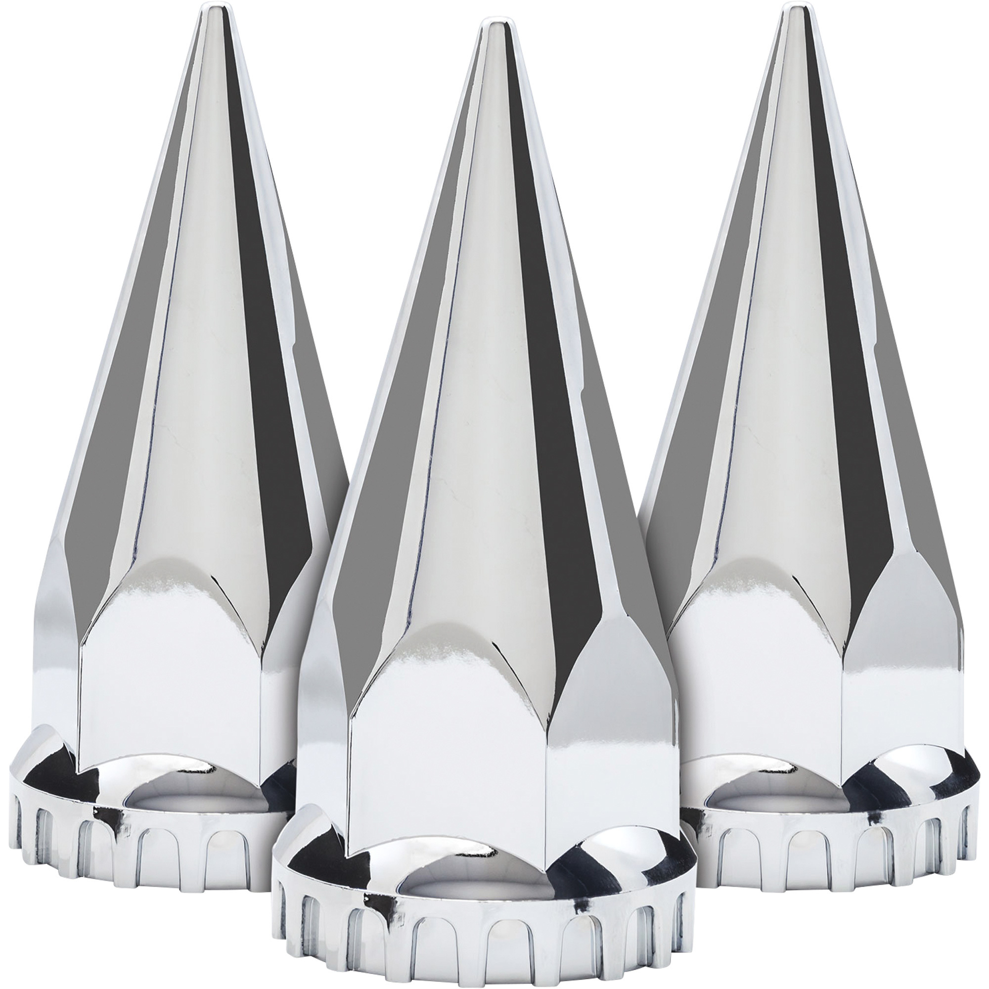 Trux Accessories 33mm Pointed Lug Nut Covers with Flange, Threaded Screw-On, 60ct., Chrome, Model# TNUT-C4